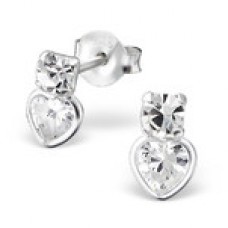 E00569-CR   925 Sterling silver CZ crystal ear rings