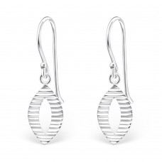 A01448-SS   Sterling silver oval hook ear ring