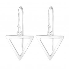 A02531-SS    Sterling silver open triangle hook ear ring