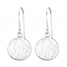 A07502-OX  Sterling silver lacy disk hook ear rings