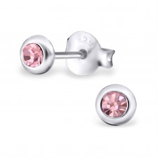 E01953-PK   Sterling Silver Round stud Ear rings