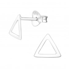 E02239-SS  Sterling Silver open triangle stud Ear rings