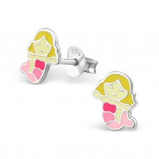 E02906-PK    Sterling Silver Mermaid Ear rings 