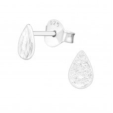 E07086-SS Sterling Silver Pear stud Ear rings