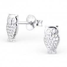 A07387-SS  Sterling silver owl ear ring