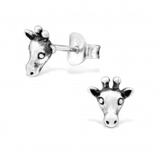 E08287-SS  Sterling Silver Giraffe head Ear rings 