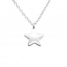 POST22-SS  Sterling silver star pendant necklace