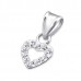 P01421-CR Sterling Silver Open Heart Pendant Necklace with crystals