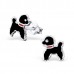 E01382-PK Sterling Silver Poodle Ear Rings with epoxy 