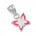 P00014-WH  Sterling Silver Butterfly Pendant Necklace with epoxy