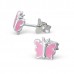 E00163-K Sterling Silver Butterfly Ear rings with epoxy