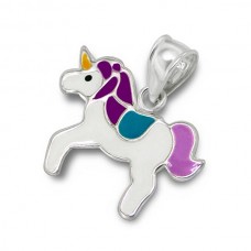 P01167-PU  Sterling silver unicorn pendant necklace