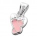 P01535-CR   Sterling silver crystal ballet shoe pendant necklace