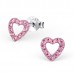 E01421-SS   Sterling Silver open Heart Ear Rings 