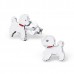 E01382-WH Sterling Silver Poodle Ear Rings with epoxy 