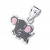 P00024-GY    Sterling Silver Elephant pendant necklace