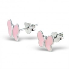 E00040-PK Sterling Silver Butterfly Ear rings with epoxy