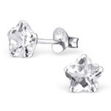 E00004-CR Sterling Silver Star stud Ear rings